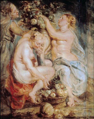 Ceres und zwei Nymphen mit einem Füllhorn von Peter Paul Rubens